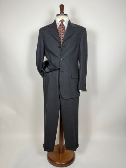 Completo Missoni anni ‘90 in flanella grigio antracite - tg. 48/50