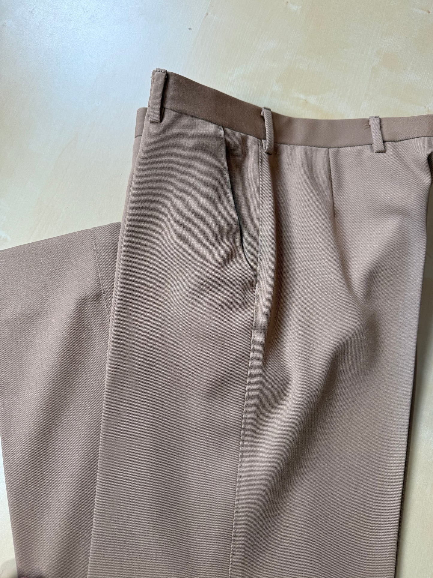 Completo 3 pezzi anni ‘70 twill pettinato beige - tg. 44