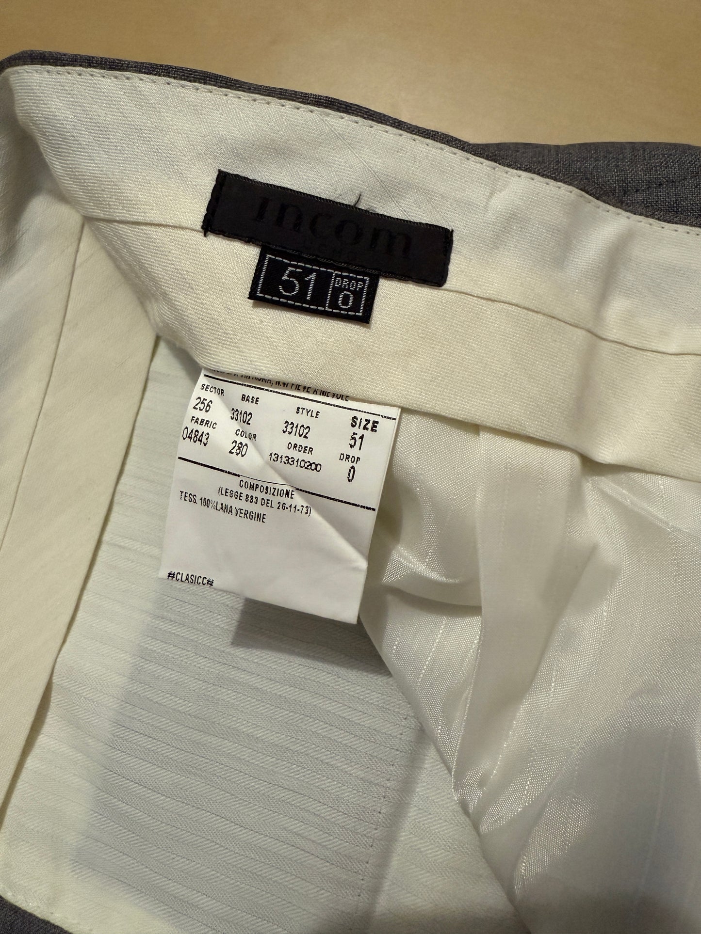 Pantalone anni ‘90 fresco lana grigio chiaro (NOS) - tg. 54/56