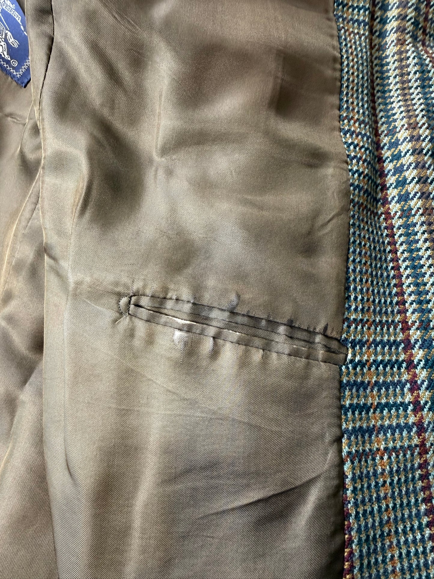 Giacca Burberrys anni ‘90 principe di Galles verde lana e cashmere - tg. 50 corta