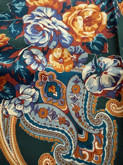 Sciarpa in seta Prochownick fantasia floreale e caccia