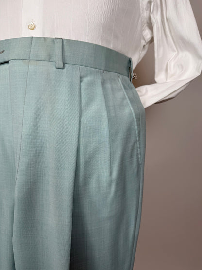 Pantaloni fresco lana turchese anni ‘80 (NOS) - tg. 50/52