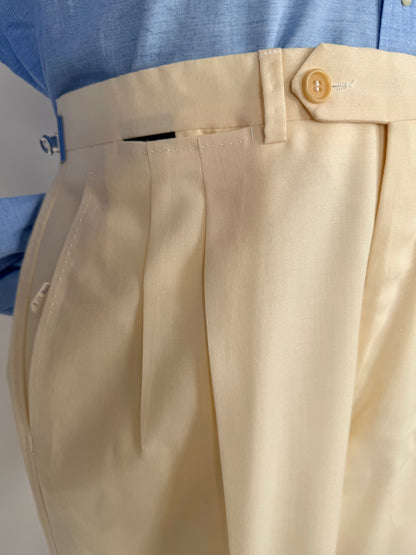 Pantaloni Pierre Cardin fresco lana avorio anni ‘80 (NOS) - tg. 50