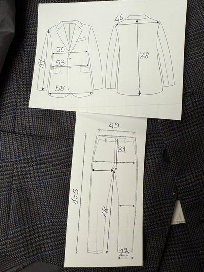 Completo 3 pezzi sartoriale principe di Galles - tg. 50