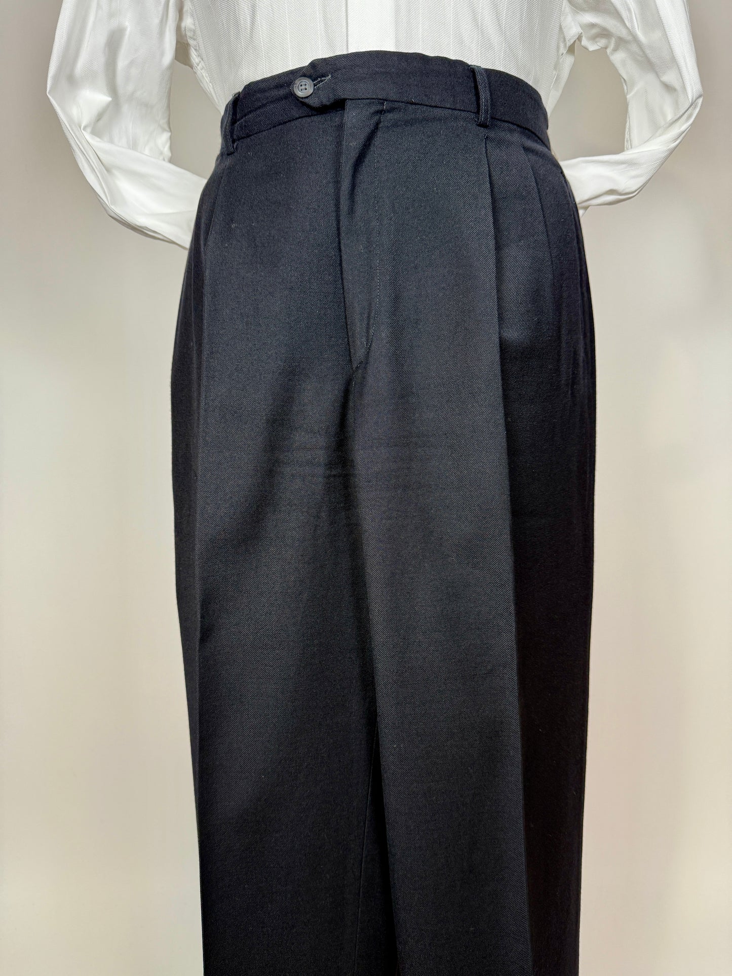 Pantaloni anni ‘80 flanella blu notte - tg. 52