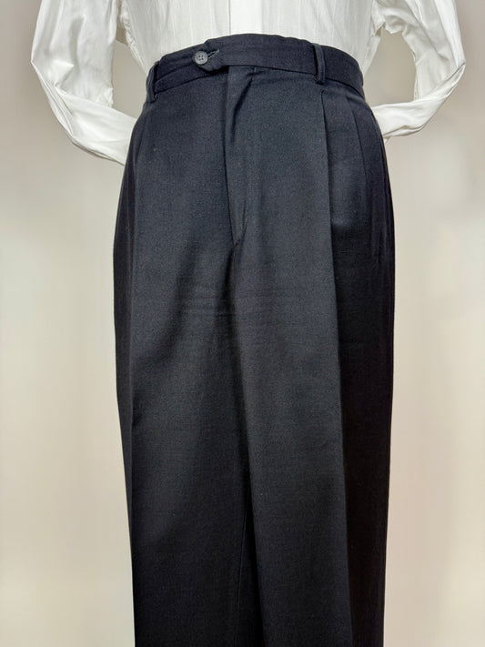 Pantaloni anni ‘80 flanella blu notte - tg. 52