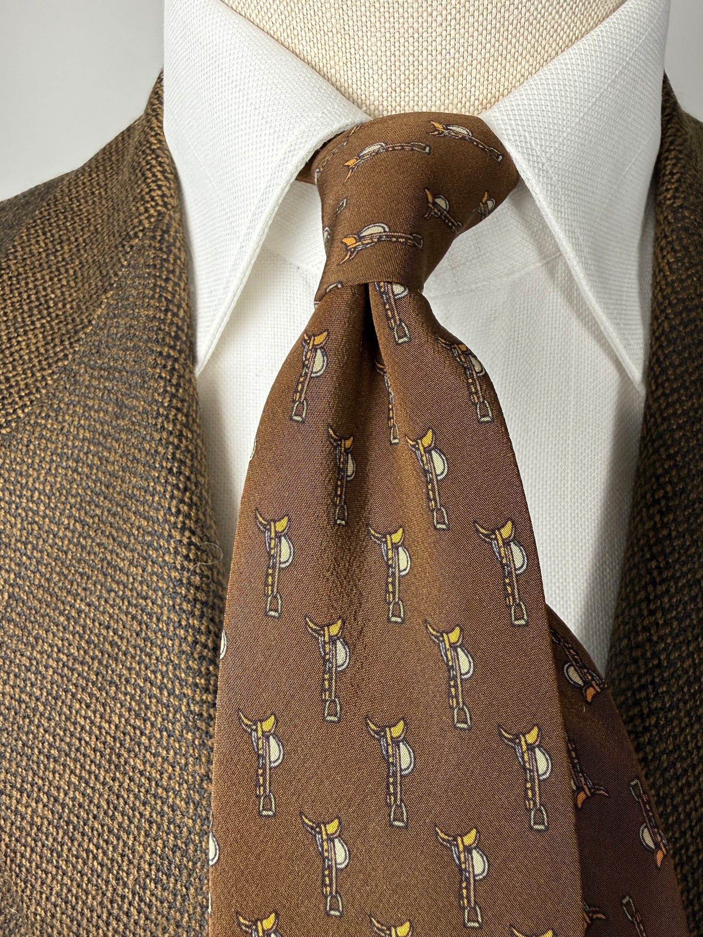 Cravatta Gucci vintage con selle e staffe