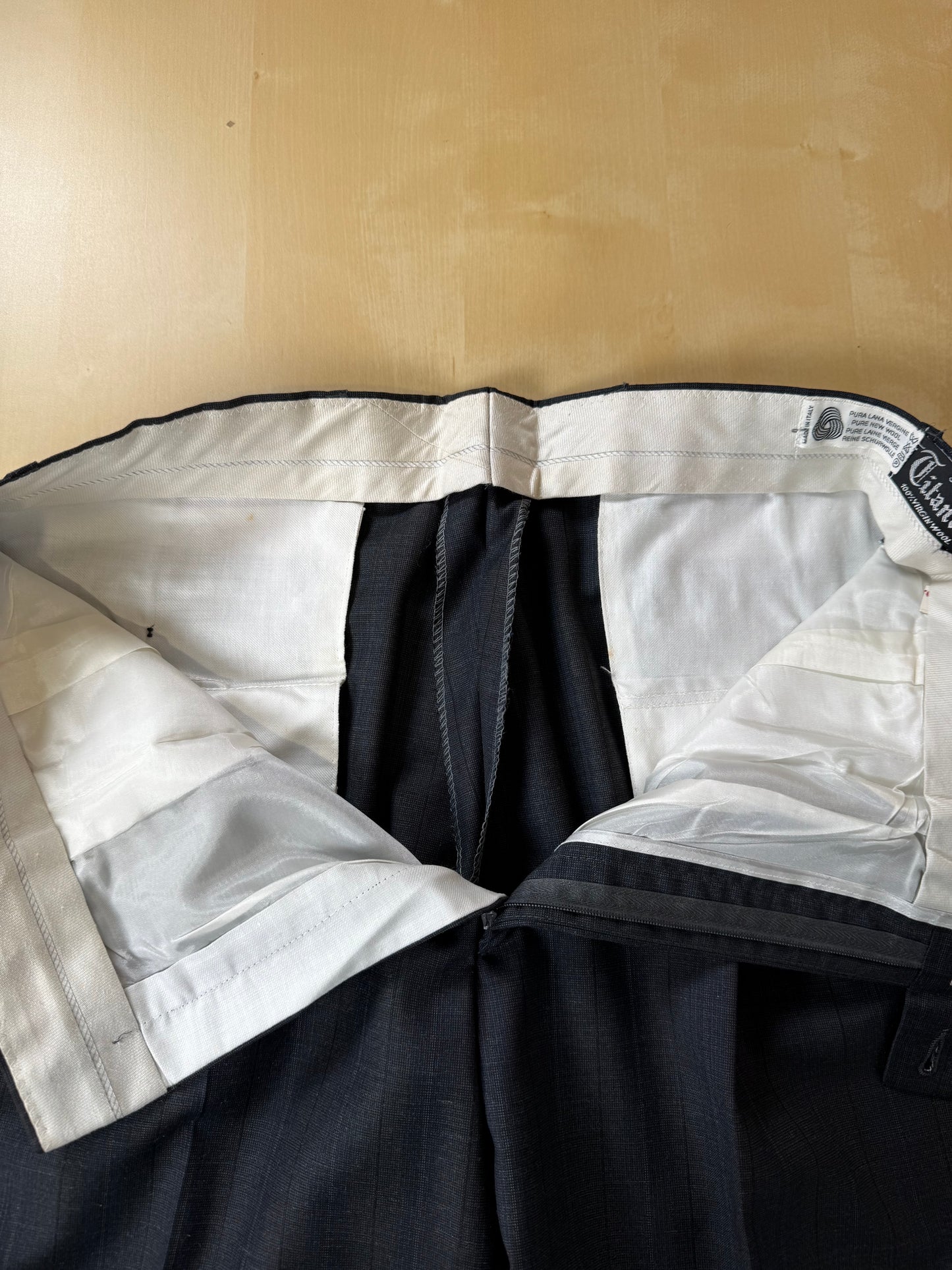 Pantaloni fresco lana grigio righe (NOS) - tg. 50