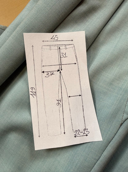 Pantaloni fresco lana turchese anni ‘80 (NOS) - tg. 50/52
