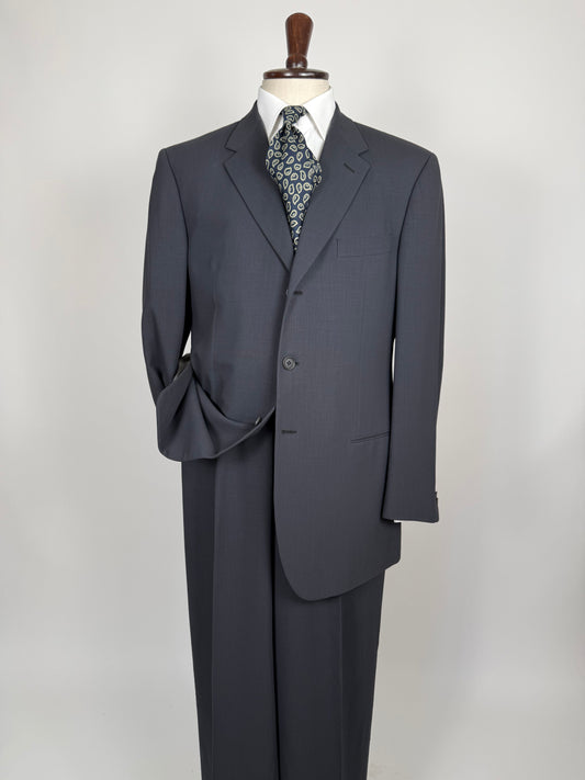 Completo Armani anni '90 fresco lana grigio petrolio - tg. 54
