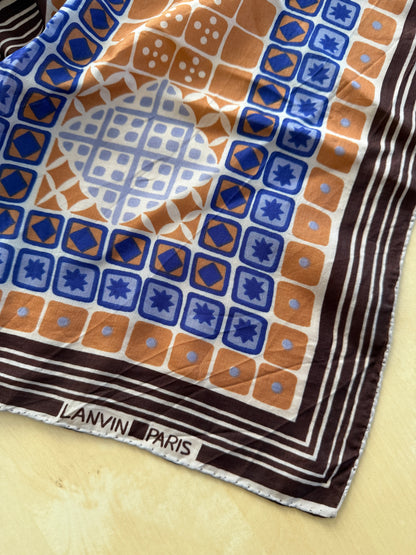 Sciarpa/foulard Lanvin anni ‘70 fantasia optical geometrica