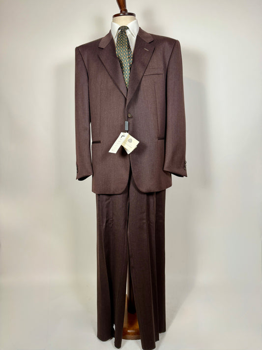 Completo anni ‘90 in flanella marrone (NOS) - tg. 58/60 drop basso
