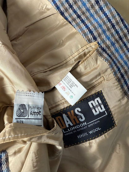 Giacca Daks check quadri blu made in UK - tg. 54/56