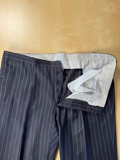 Completo sartoriale flanella pettinata blu gessato - tg. 56 drop 0-2