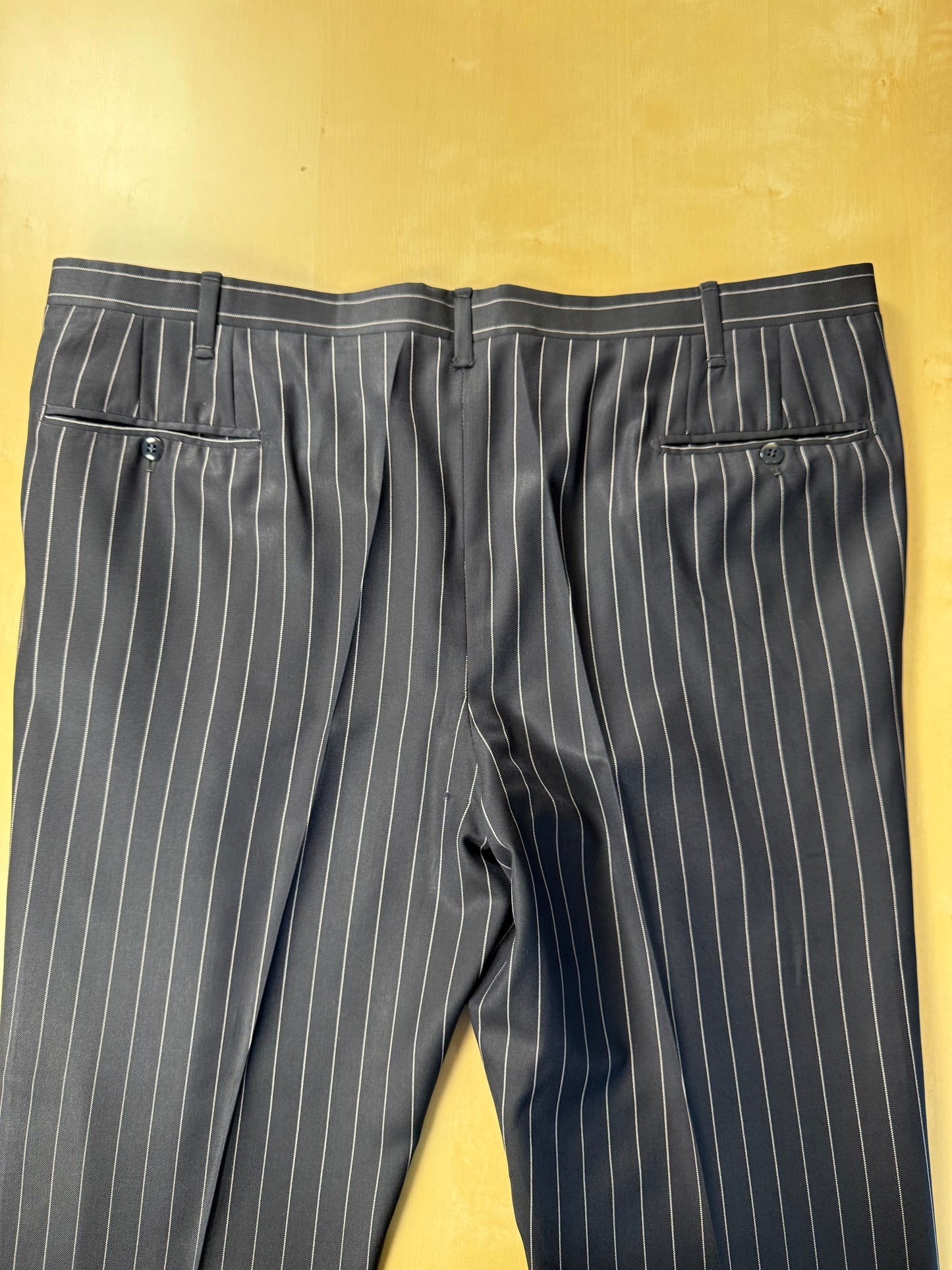 Completo sartoriale flanella pettinata blu gessato - tg. 56 drop 0-2