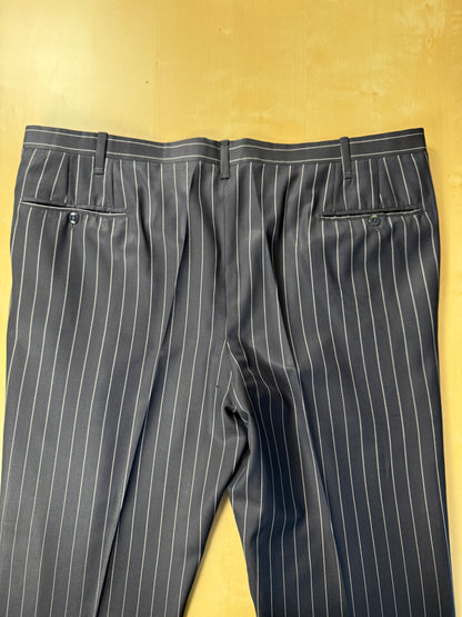 Completo sartoriale flanella pettinata blu gessato - tg. 56 drop 0-2