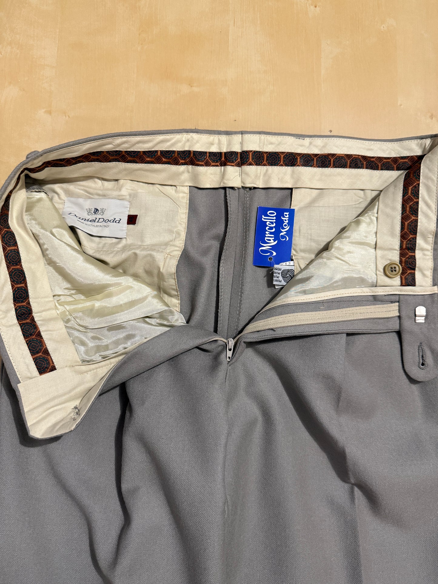 Pantalone in flanella anni ‘80 verde-grigio (NOS) - tg. 48