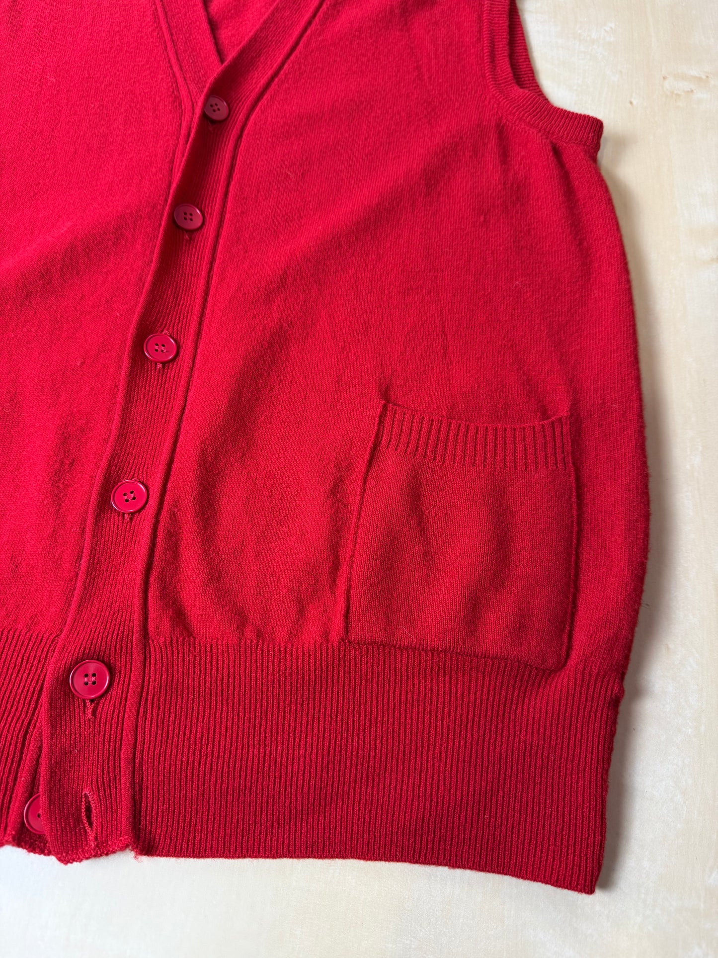 Gilet rosso pura lana vergine - L