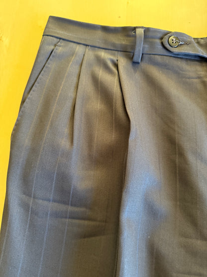 Completo doppiopetto gessato anni ‘80 marrone cacao - tg. 52