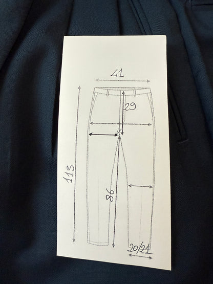 Pantalone anni ‘80 in fresco lana color petrolio (NOS) - tg. 46