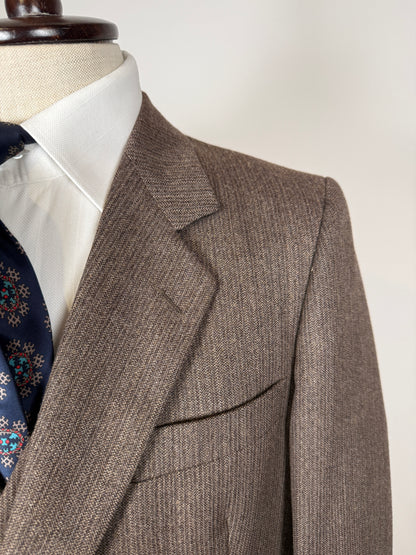Completo 3 pezzi anni ‘70 marrone mélange - tg. 50/52 drop basso