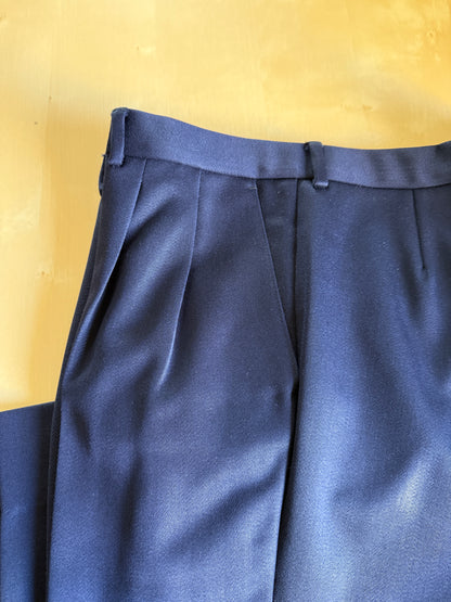 Pantaloni anni ‘70 in twill pettinato blu navy - tg. 50/52