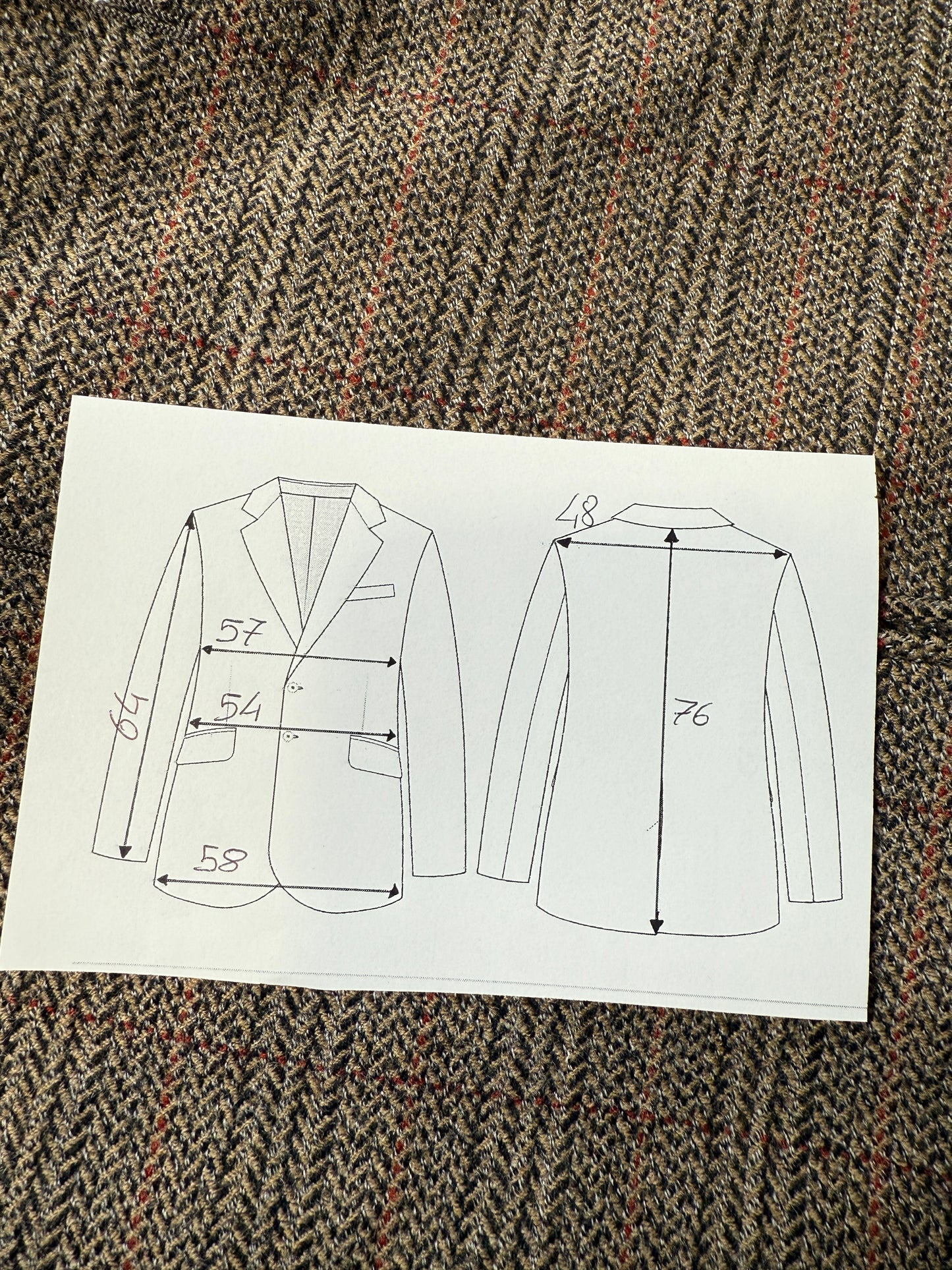 Giacca anni ‘70 spigato windowpane - tg. 52