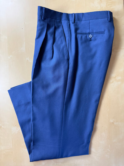 Completo anni '80 fresco lana bluette - tg. 52, pantaloni 48