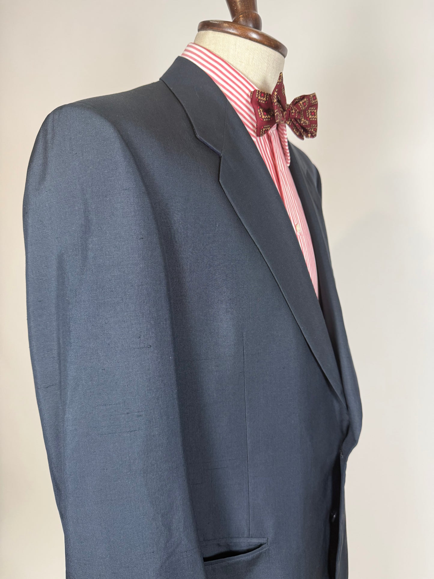 Giacca anni '80 seta shantung blu petrolio - tg. 52/54