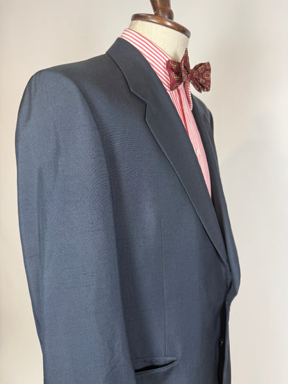 Giacca anni '80 seta shantung blu petrolio - tg. 52/54