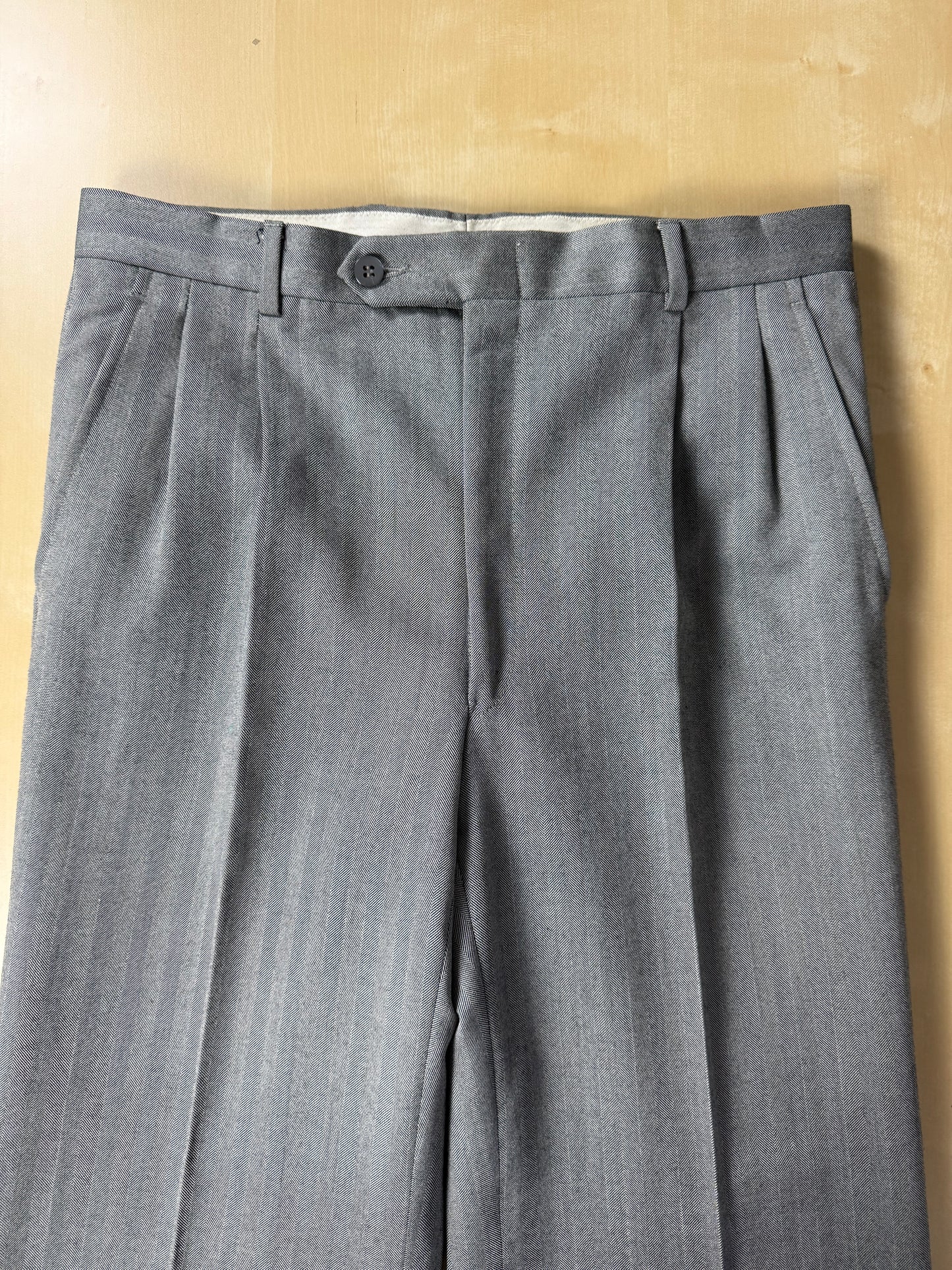 Completo 3 pezzi anni '70 herrigbone grigio - tg. 44