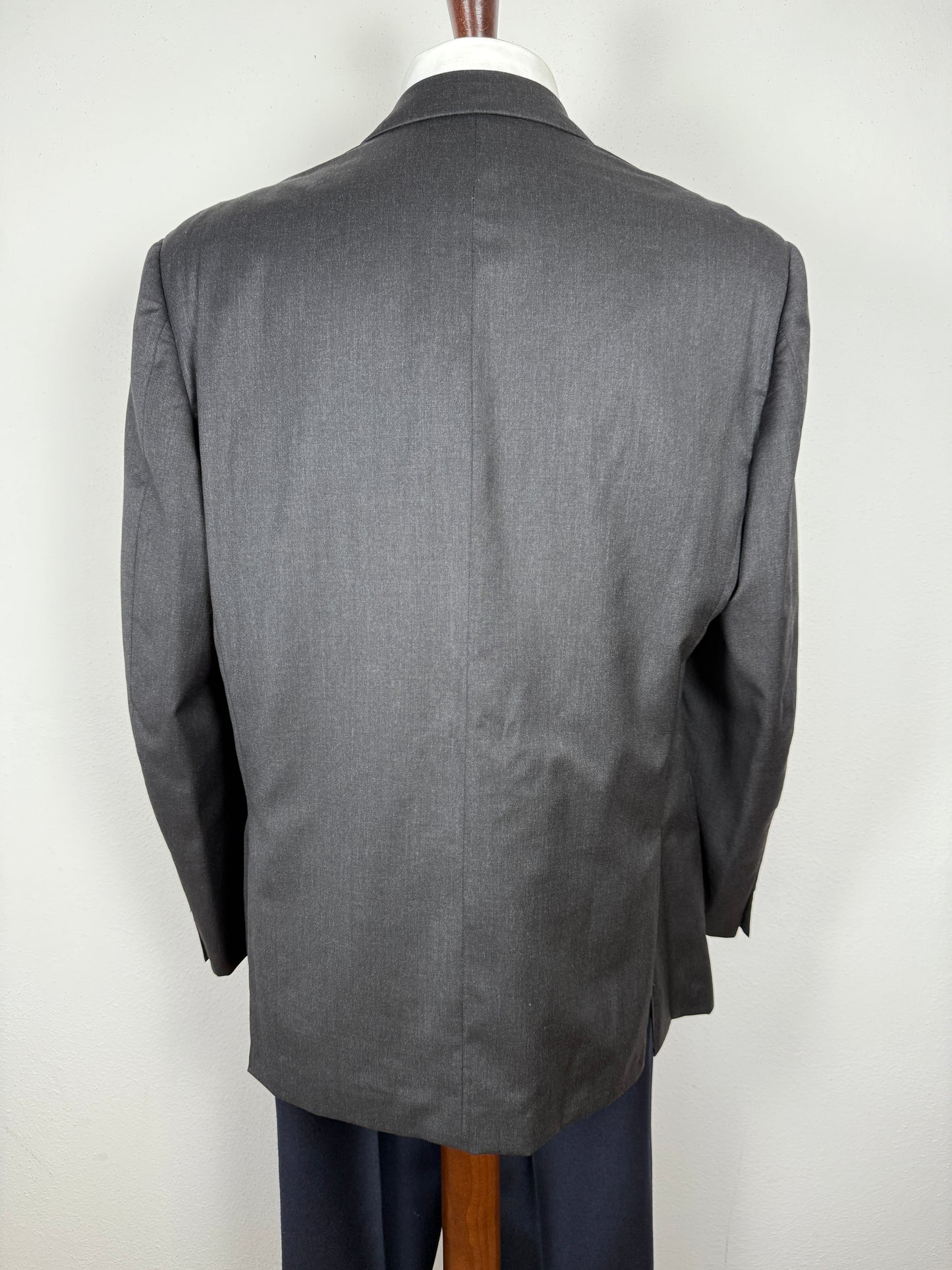Giacca doppiopetto anni ‘80 flanella pettinata antracite - tg. 54