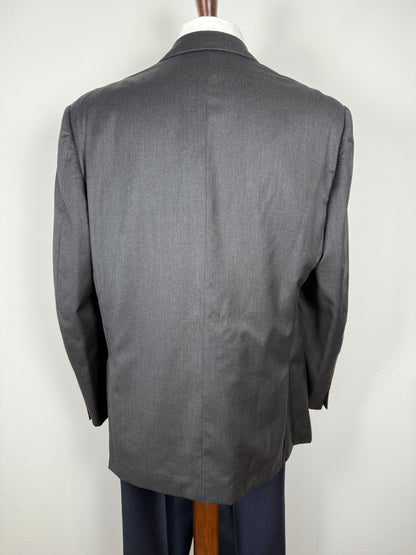 Giacca doppiopetto anni ‘80 flanella pettinata antracite - tg. 54