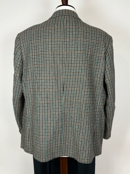 Giacca anni ‘80 pied-de-poule verde e grigio - tg. 60/62