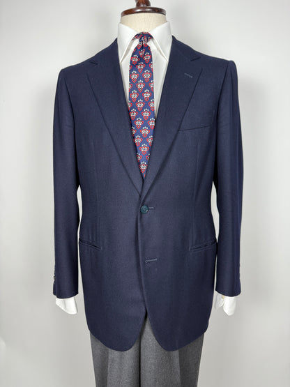 Giacca sartoriale anni ‘80 in flanella blu - tg. 50
