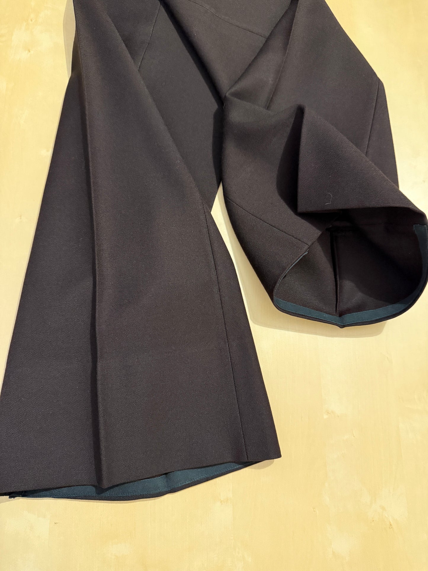 Completo 3 pezzi anni ‘70 a zampa in flanella marrone - tg. 44/46