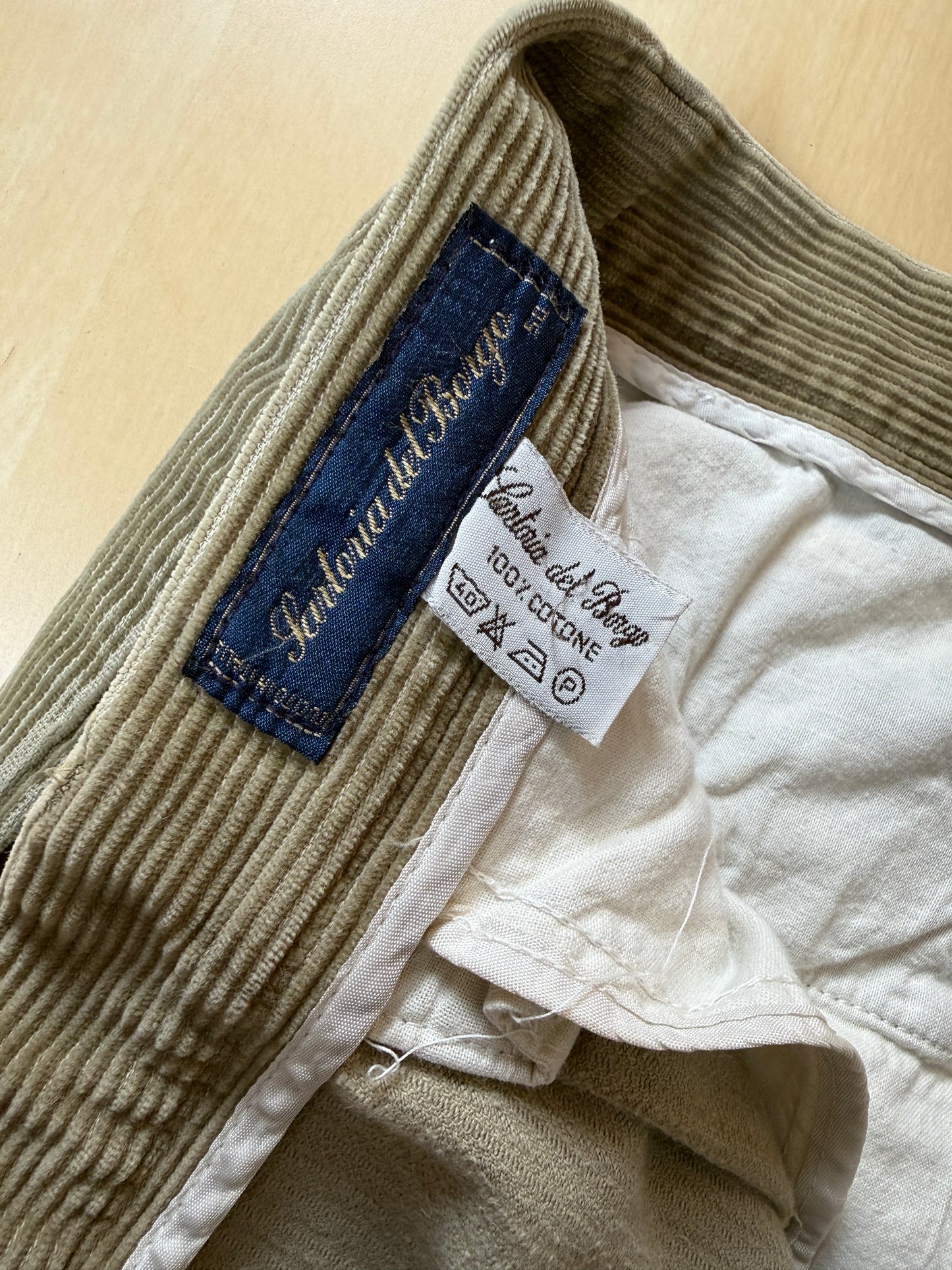Pantaloni in velluto a coste beige - tg. 46/48