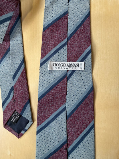 Cravatta Armani vintage regimental in crêpe