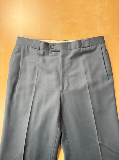 Pantaloni anni '80 lana pettinata verde petrolio (NOS) - tg. 50