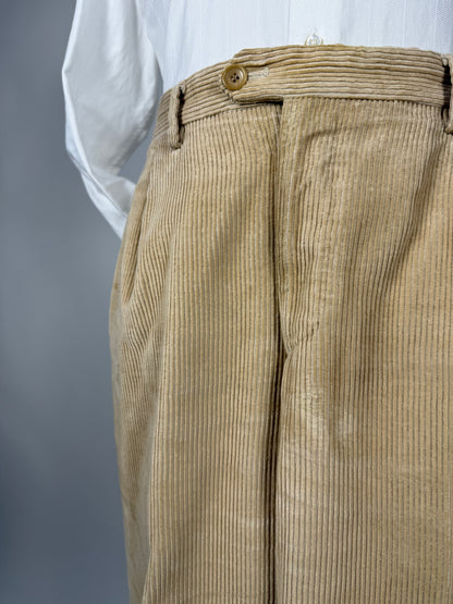 Pantaloni De Paz velluto a coste beige chiaro - tg. 50