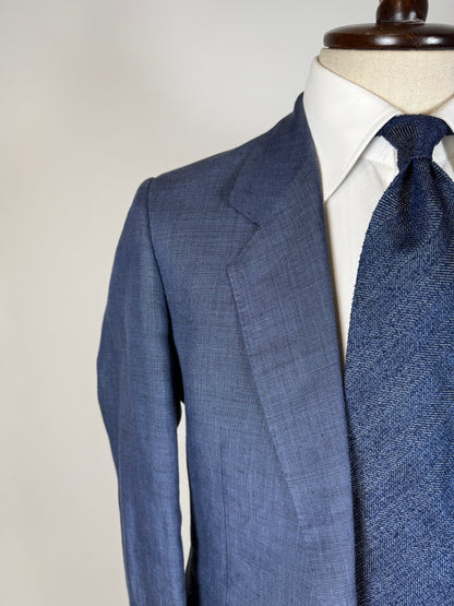 Giacca anni '70 in lino blu - tg. 44