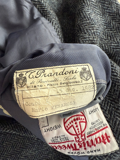 Giacca sartoriale Prandoni Milano in Harris Tweed - tg. 52, drop basso