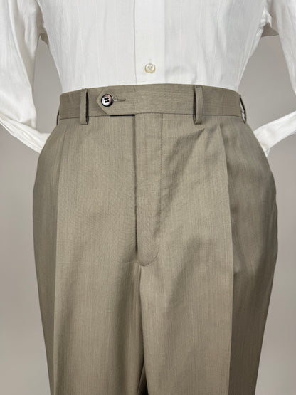 Pantaloni fresco lana verde salvia - tg. 50/52