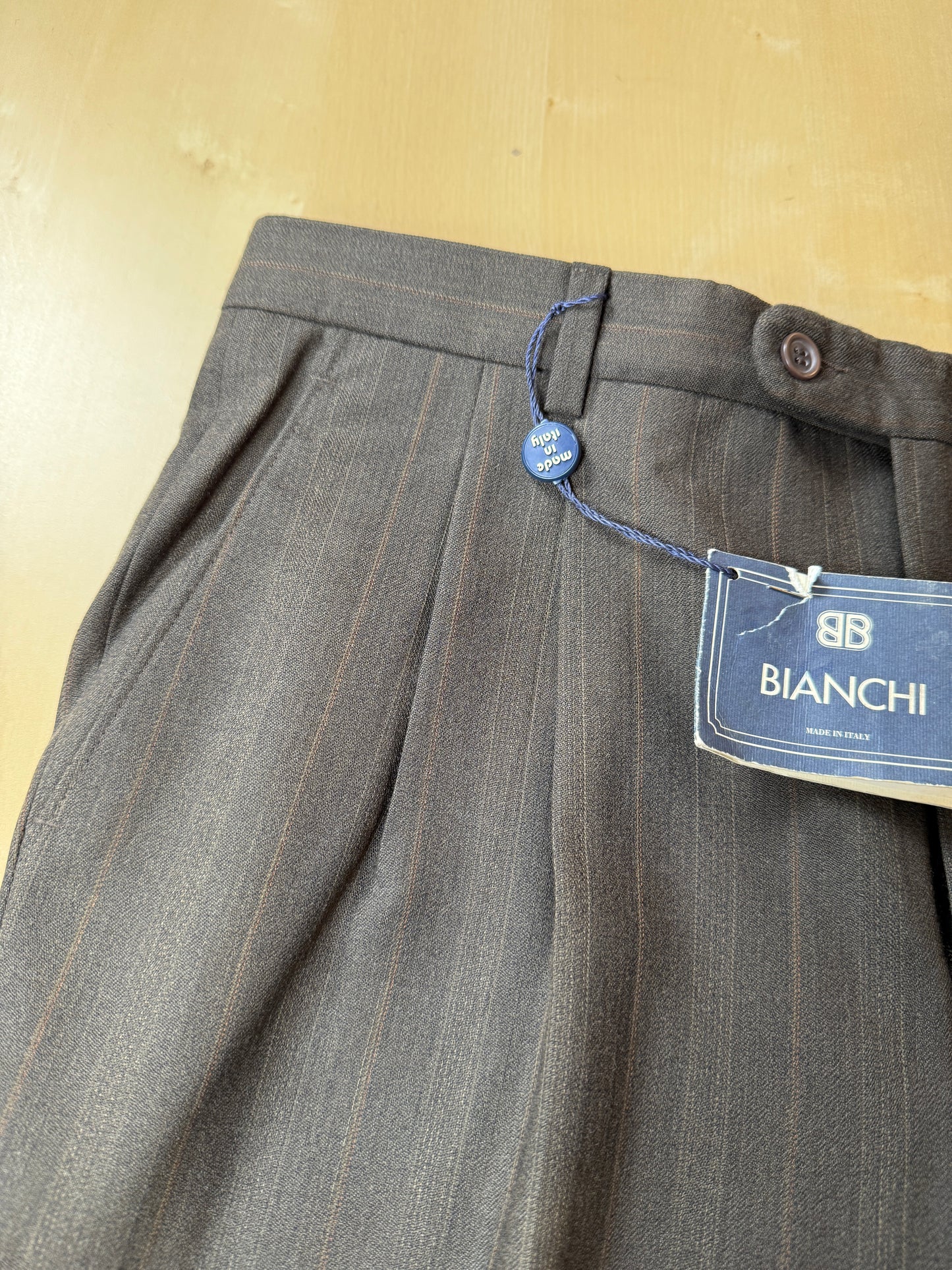 Pantaloni anni ‘80 flanella pettinata marrone scuro (NOS) - tg. 50