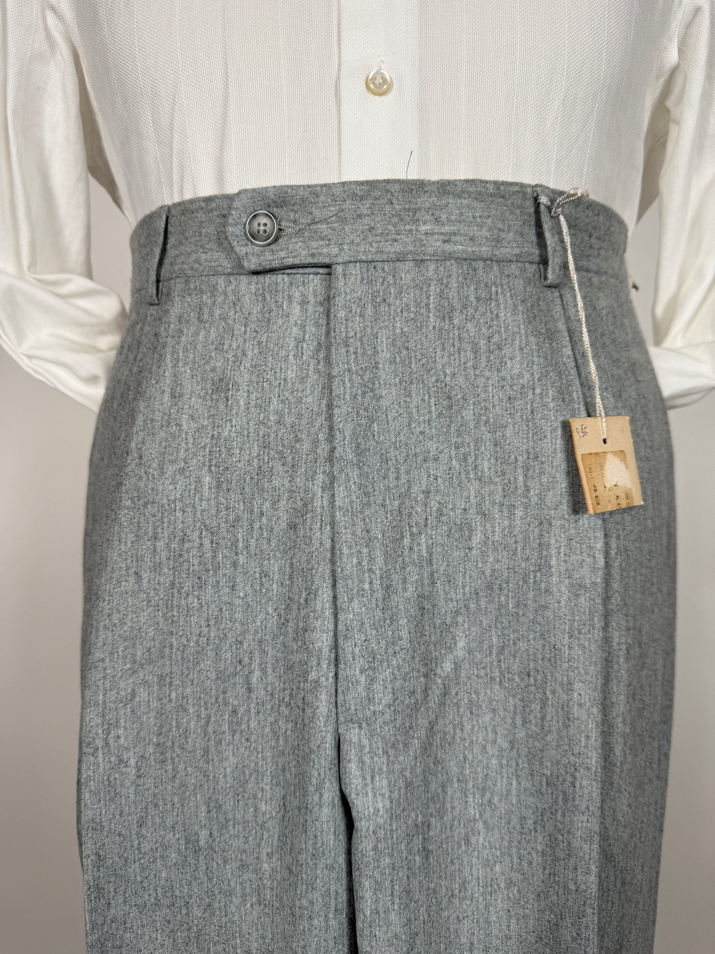 Pantaloni anni ‘80 flanella grigio chiaro (NOS) - tg. 48