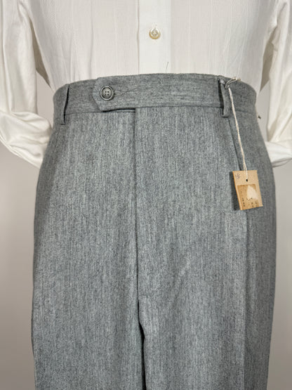 Pantaloni anni ‘80 flanella grigio chiaro (NOS) - tg. 48