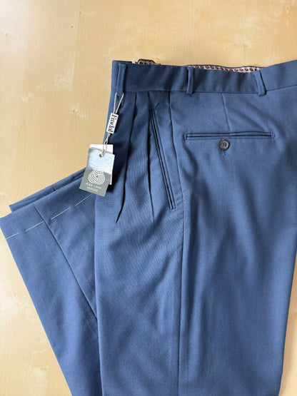 Pantaloni fresco lana verde petrolio 3 pinces anni '80 - tg. 48