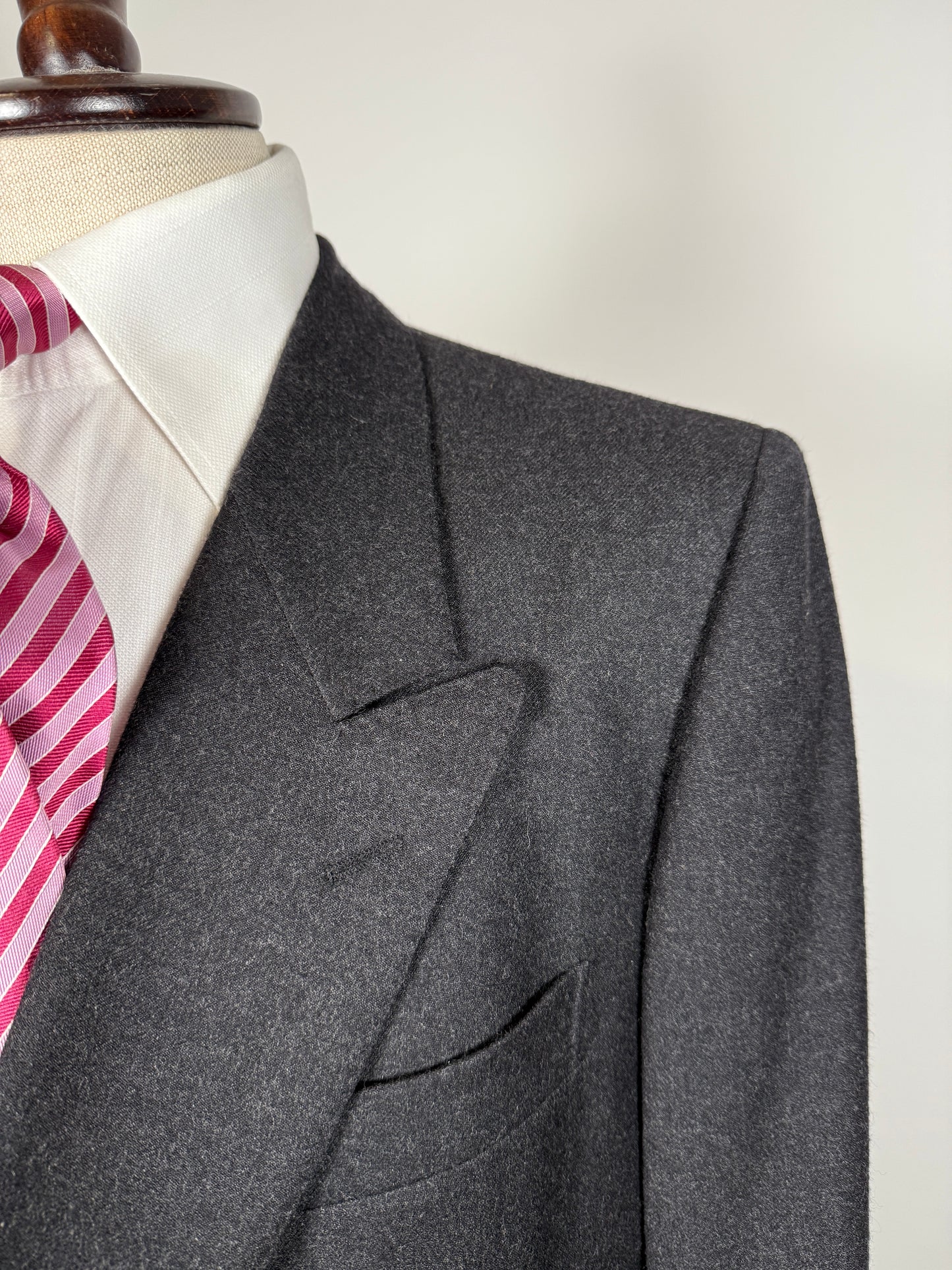 Completo doppiopetto anni ‘70/‘80 flanella antracite - tg. 52