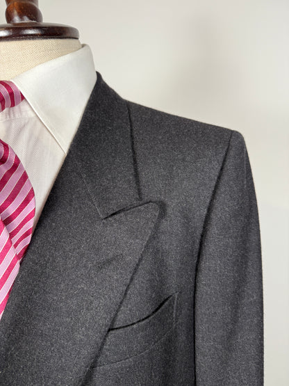 Completo doppiopetto anni ‘70/‘80 flanella antracite - tg. 52