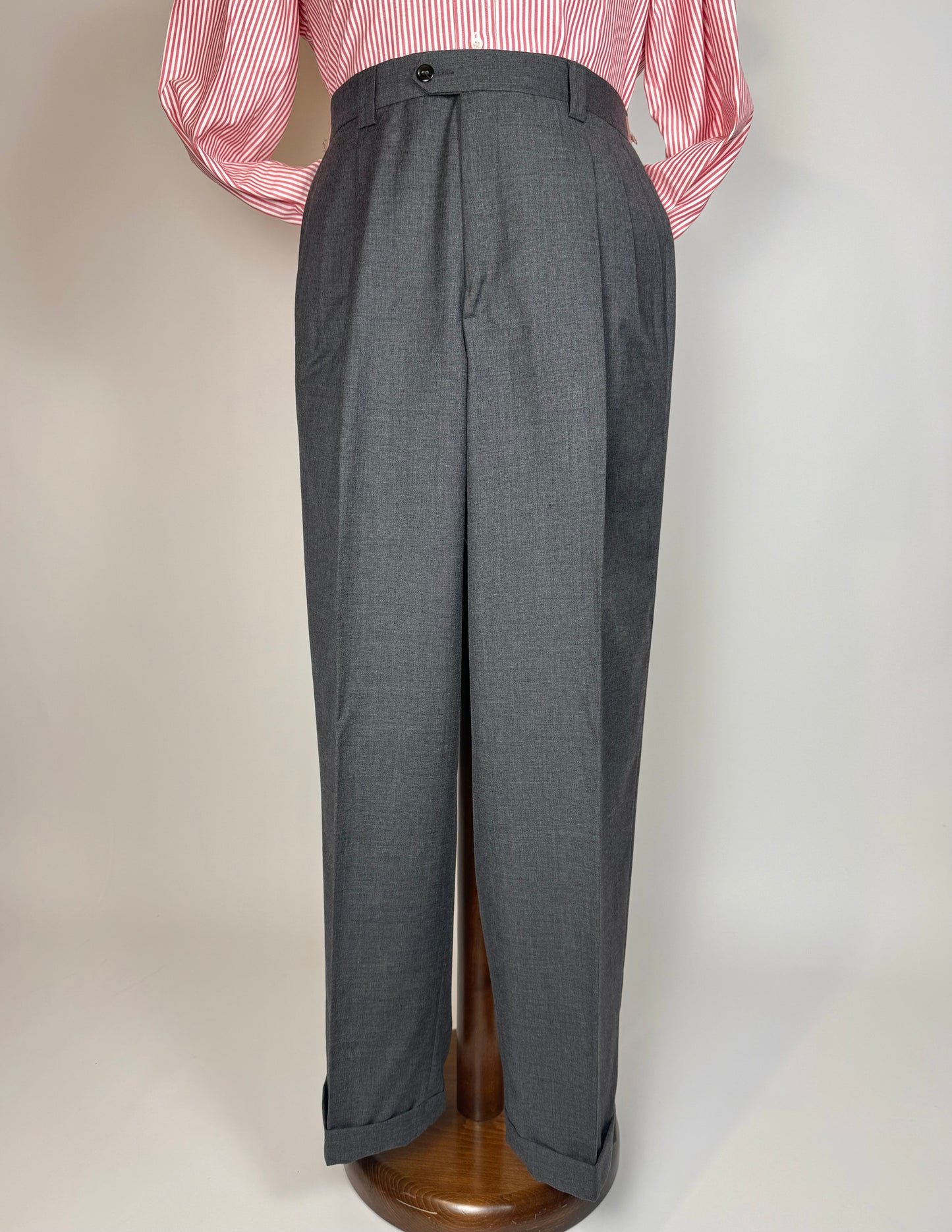 Pantaloni fresco lana grigio antracite anni '80 - tg. 52